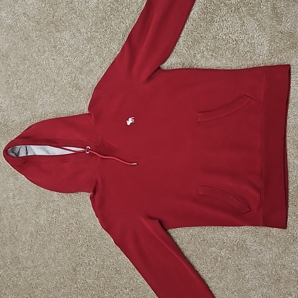Red Fleece Hoodie Sweatshirt Men's Size S